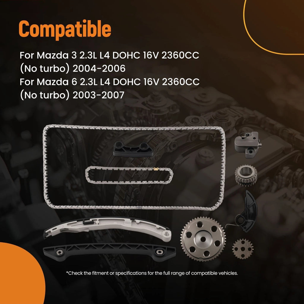 Engine Timing Chain Kit & Gears for Mazda 3 5 6 (2003–2007) 2.3L DOHC