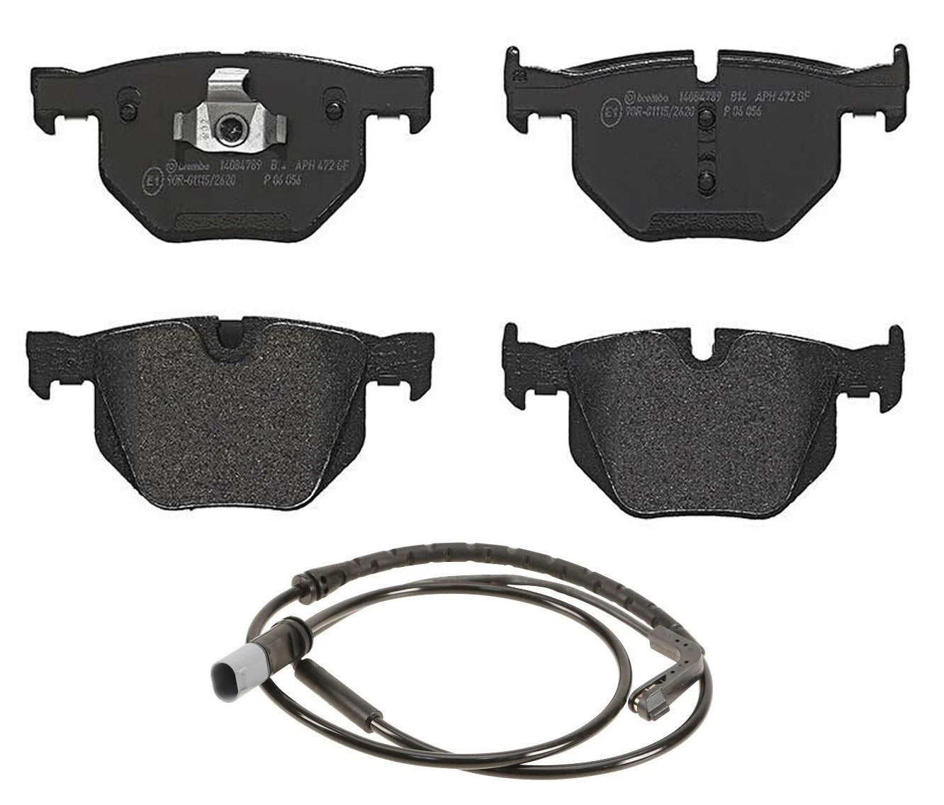 Set of 4 Brembo Rear Low-Metallic Brake Pads with Sensor for BMW E70 X5 (2007–2009)