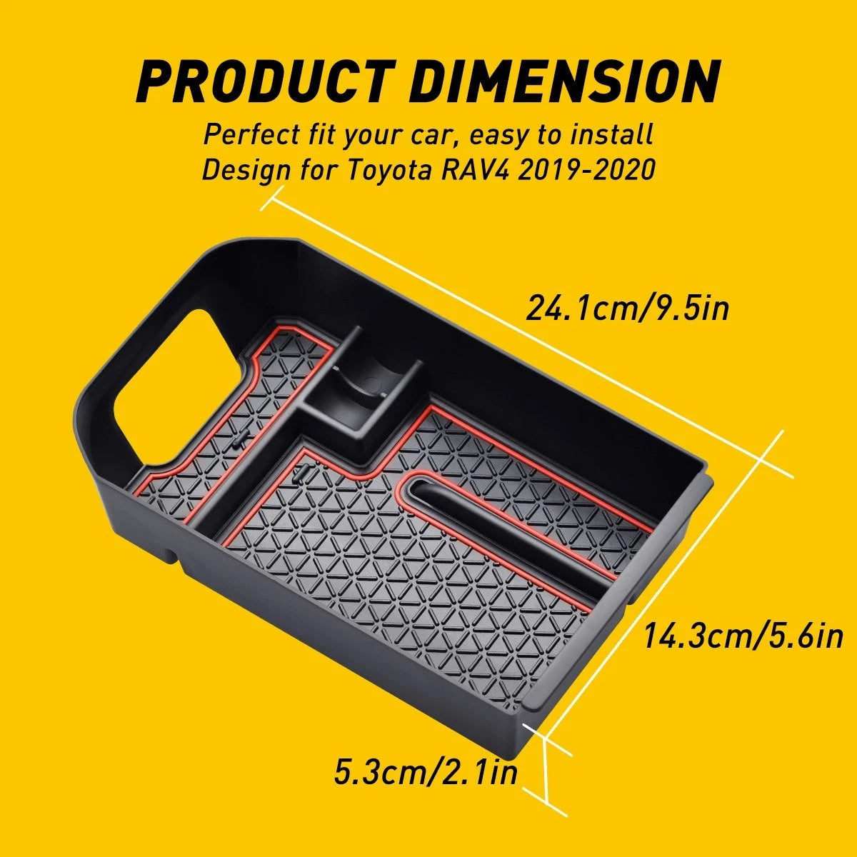 Center Console Armrest Organizer Tray for Toyota RAV4 (2019–2020)