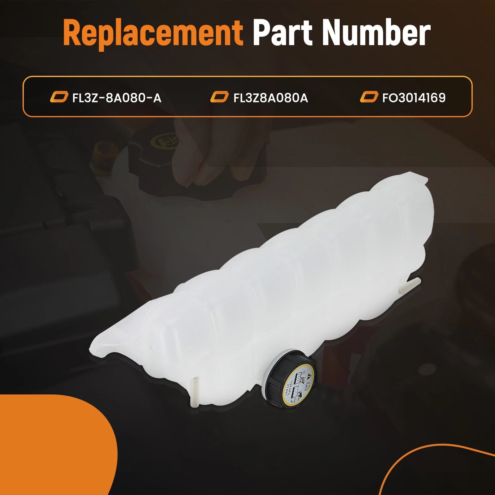 Coolant Reservoir Tank w/ Cap for Ford F-150, Expedition (2018–2024) FL3Z-8A080-A
