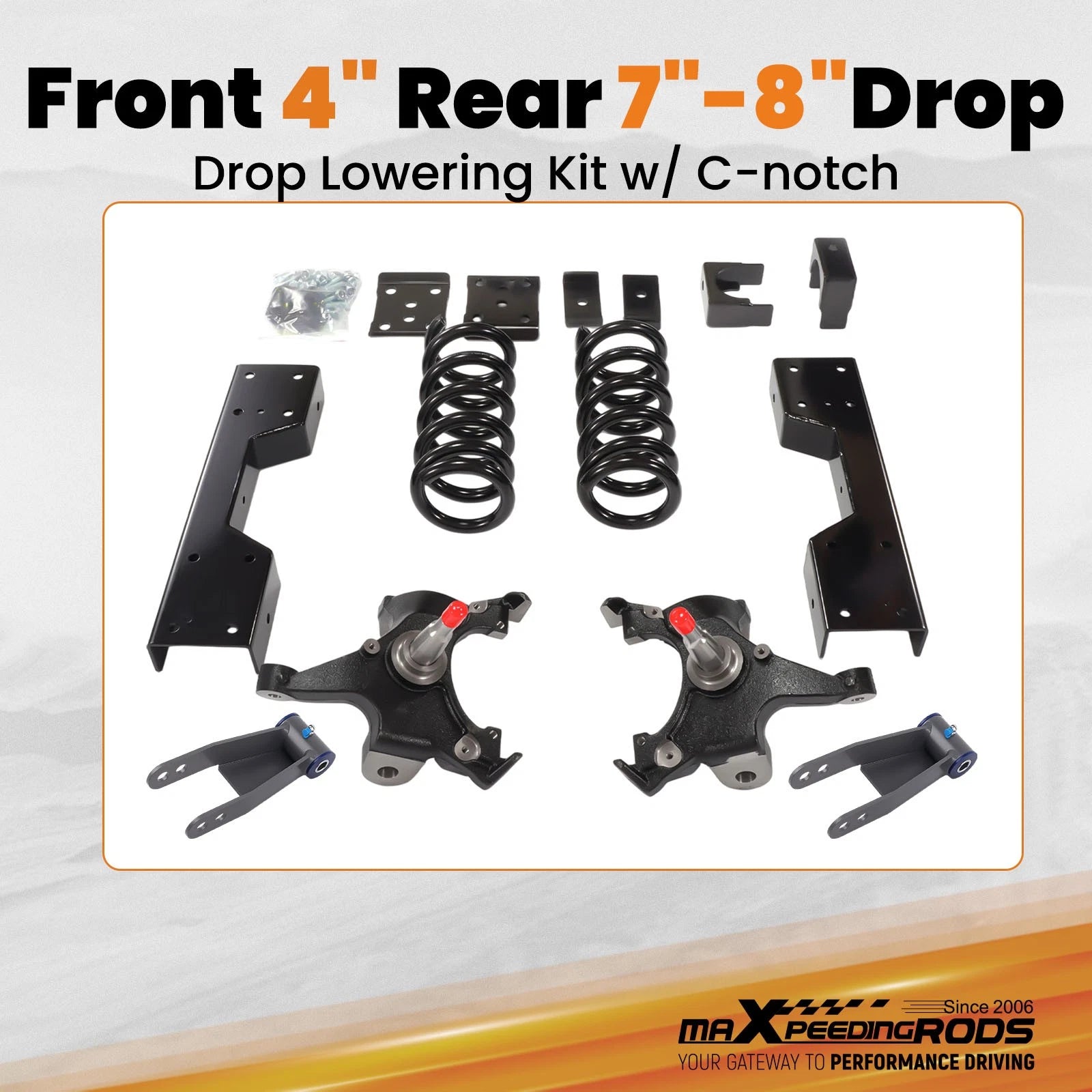 Lowering Kit for Chevrolet GMC C1500 (1988–1998) - Front 4", Rear 7-8"
