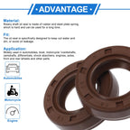 Set of 2 Oil Seal Rotary Shaft Seal FKM Rubber 16x28x7mm