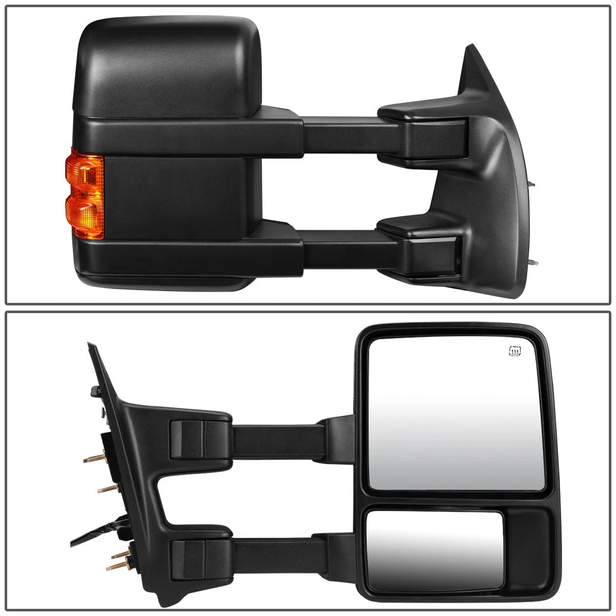 Right Powered Heated Amber LED Turn Signal Towing Mirror for Ford Super Duty (2008–2016)
