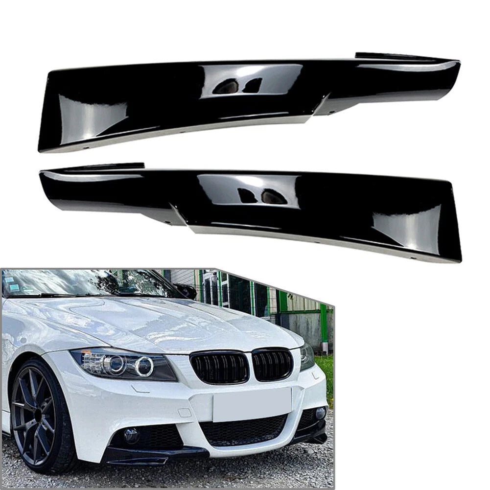1 Pair Front Bumper Lip Corner Splitters for BMW E90 E91 LCI M-Tech (2009–2013)