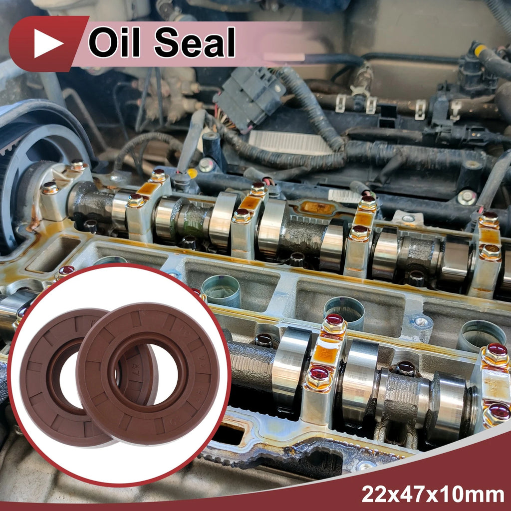 2X Oil Seal Rotary Shaft Seal FKM Rubber 22x47x10mm for Various Models