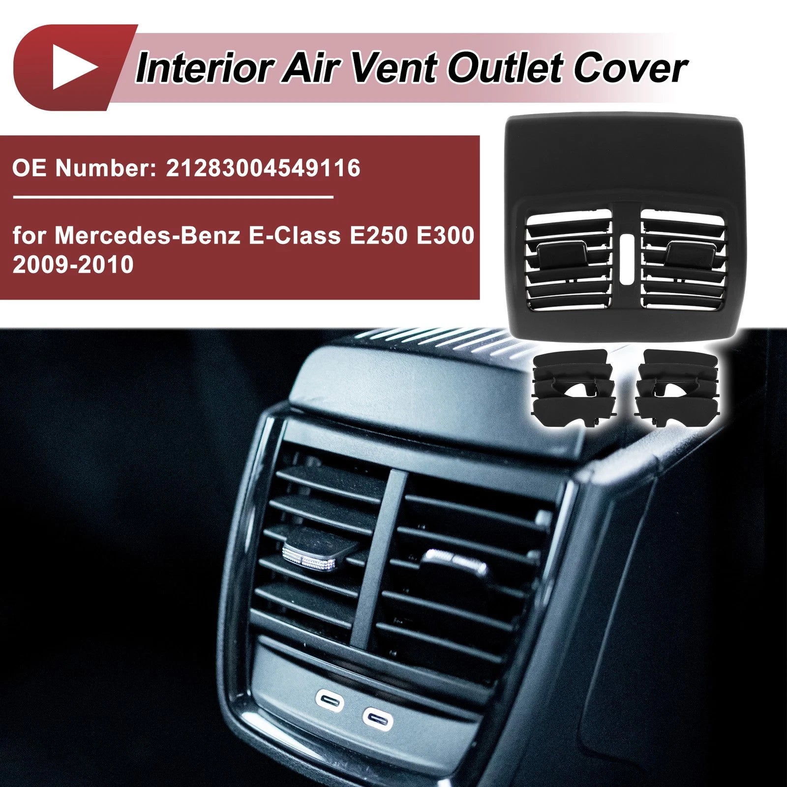Rear Center Console Air Outlet Vent Grille No. 21283004549116 for Mercedes-Benz 