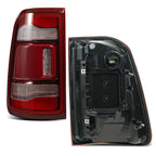 Pair LED Tail Lights for RAM 1500 (2019–2024) Chrome Trim Brake Lamps