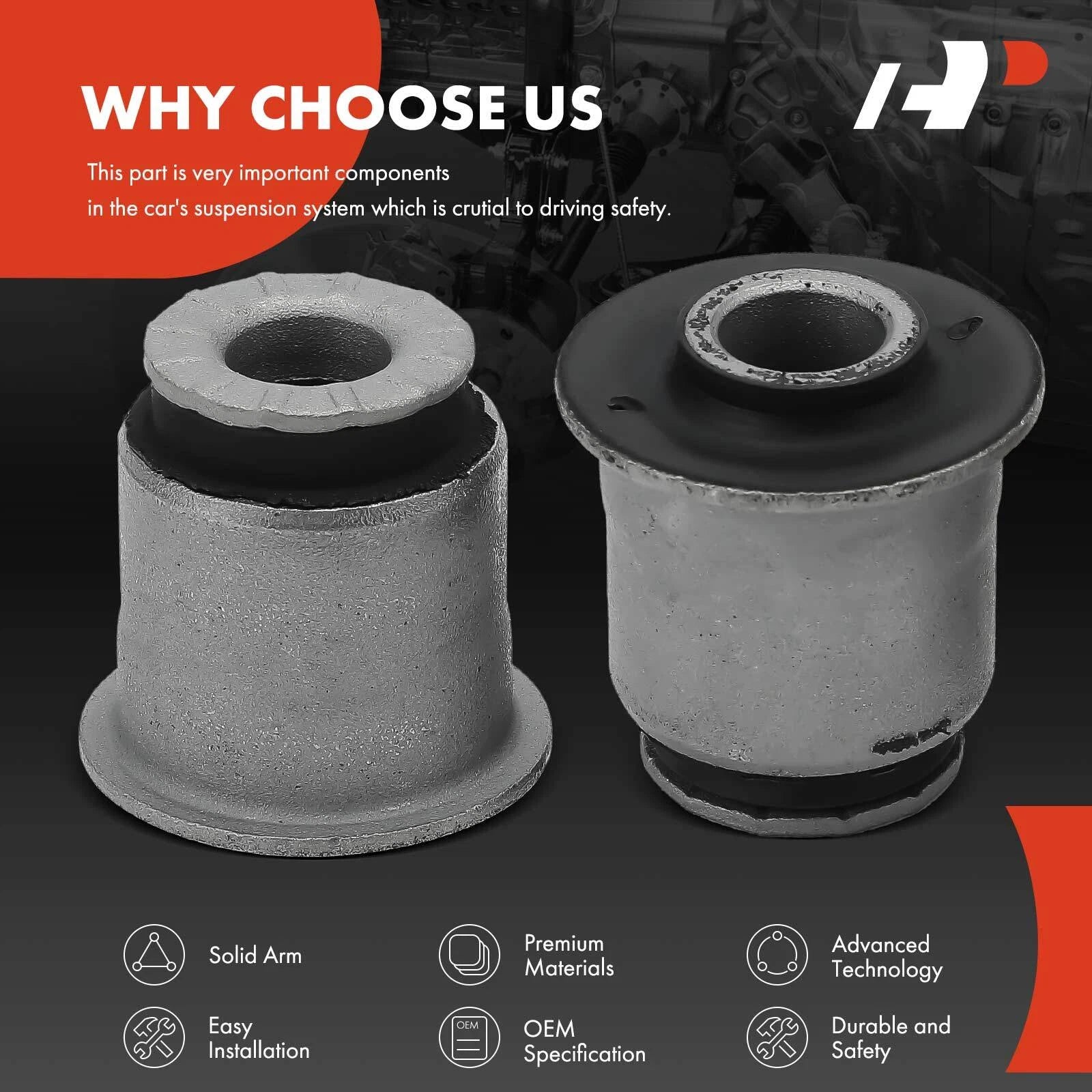 2X Front Upper Control Arm Bushing for Chevy Trailblazer (2002-2009)