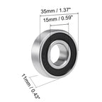2X 6202-2RS Deep Groove Ball Bearing for Z4 (15x35x11mm, Sealed, Chrome)