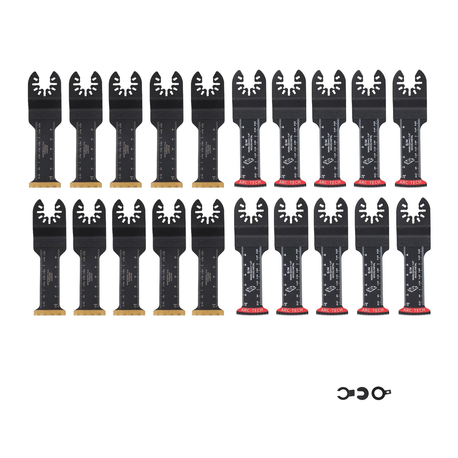 20 PCS Titanium Curved Oscillating Saw Blades for Multitools