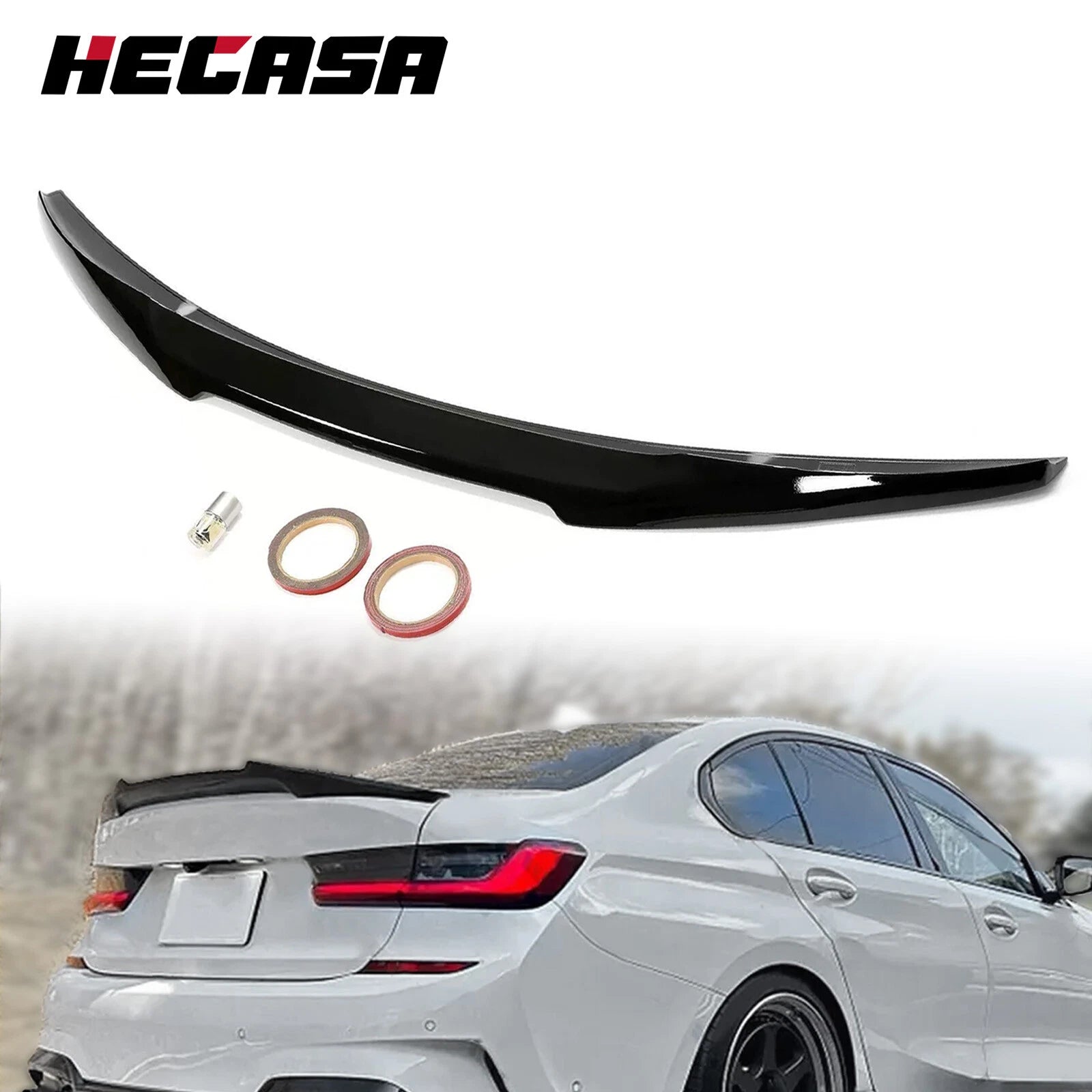 Gloss Black M4 Style Rear Trunk Spoiler for BMW G20 330i M340i G80 M3 (2019–2025)