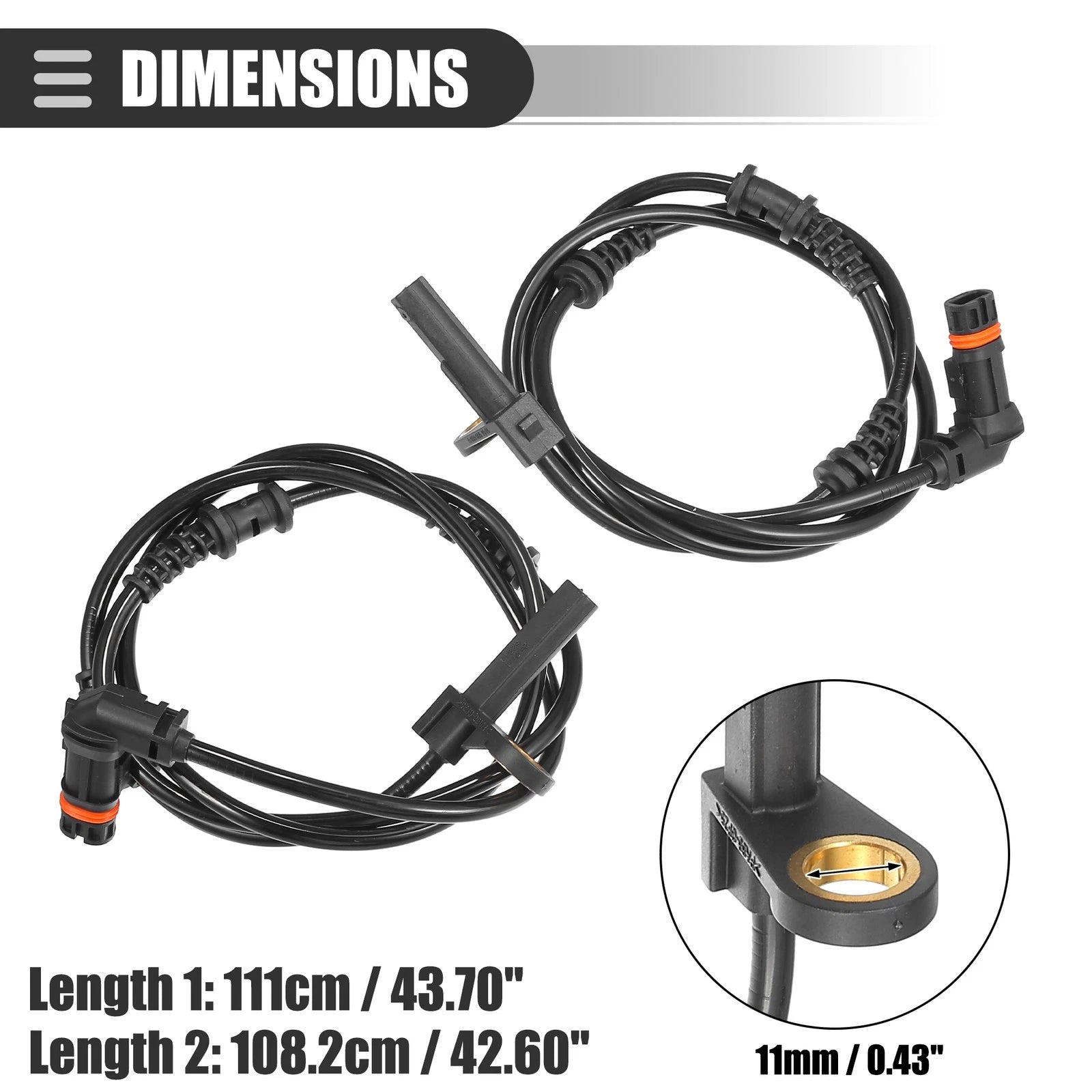 2X ABS Sensor for Mercedes-Benz CL500 (2000–2006) No. 2215400317