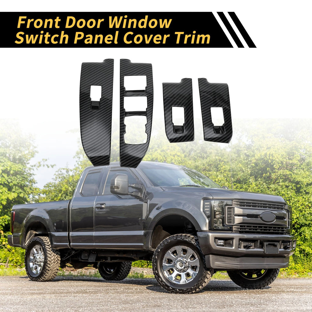 Set of 2 Carbon Fiber Pattern Front Door Window Switch Panels for Ford Maverick (2022–2024)
