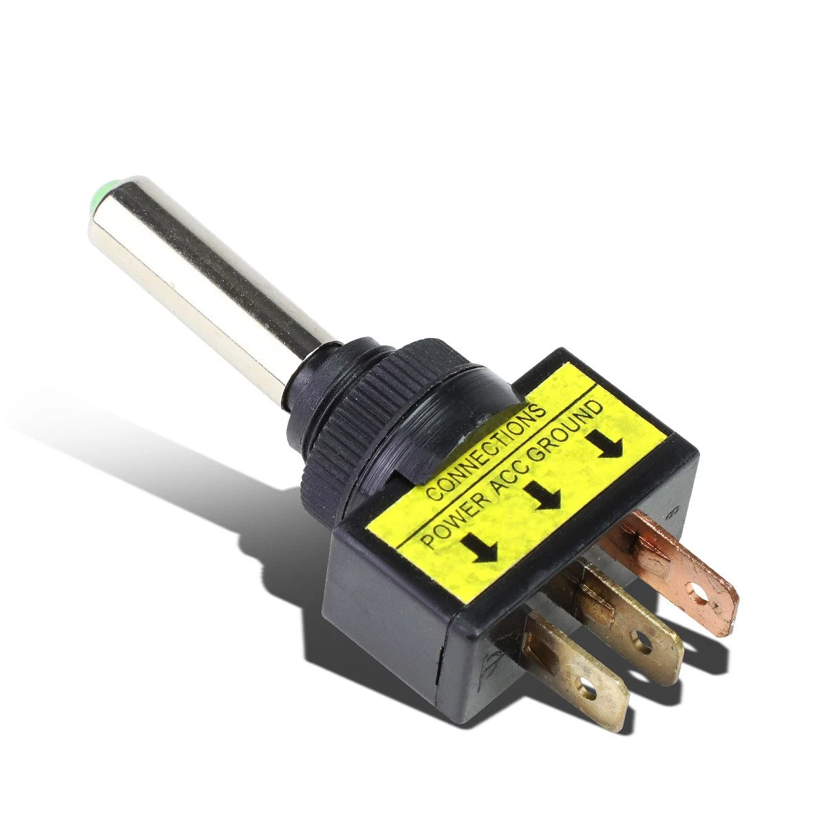 20A Green LED Billet Toggle Switch 3 Pin for Universal 12V Applications
