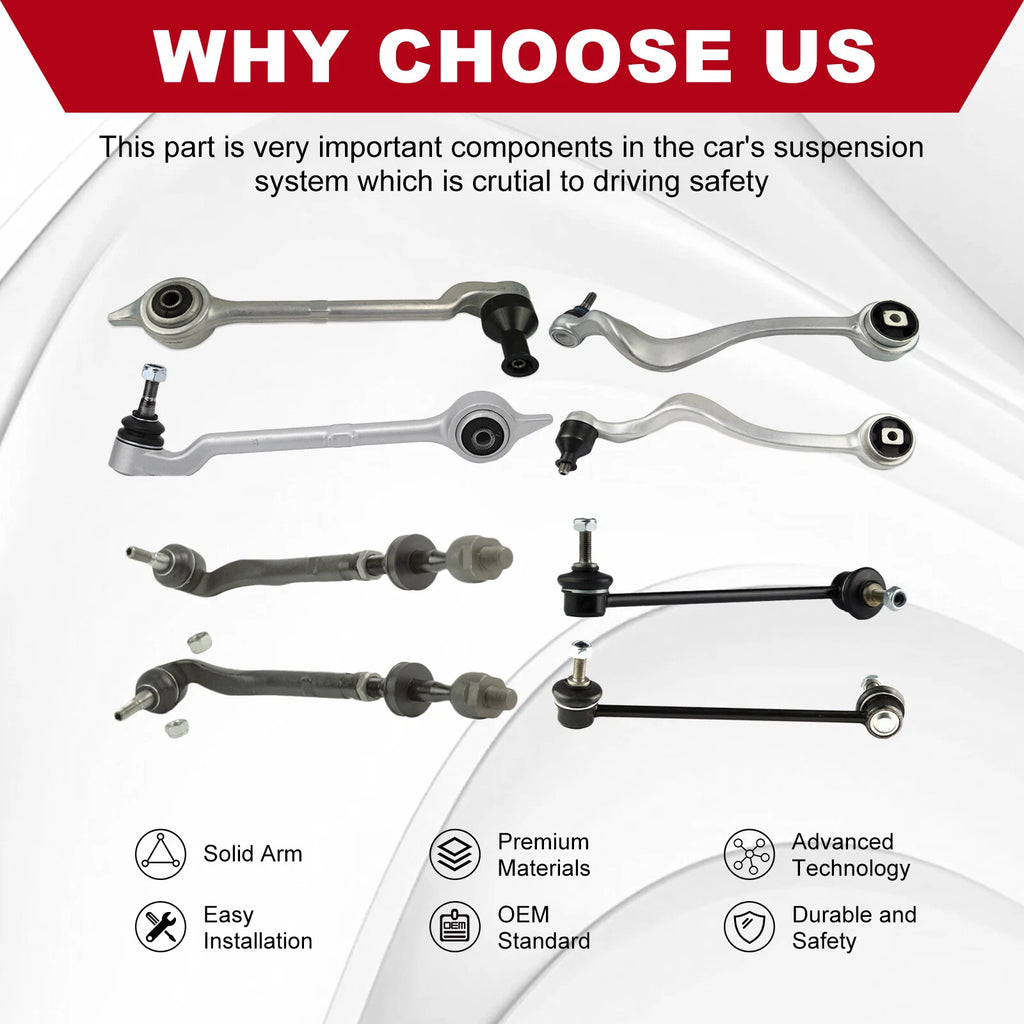 Set of 8 Control Arms for BMW E39 528i 530i 525i (1997-2003)