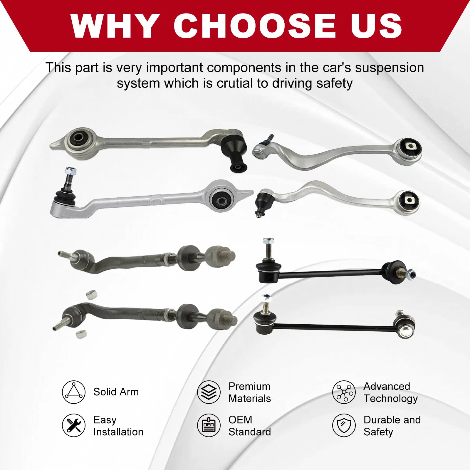 Set of 8 Control Arms for BMW E39 528i 530i 525i (1997-2003)
