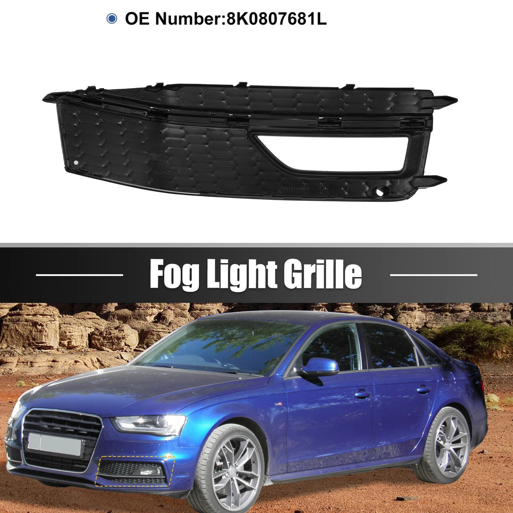 Front Left Fog Light Grille Cover for Audi A4 S4 S-line (2013–2015) 8K0807681L Black