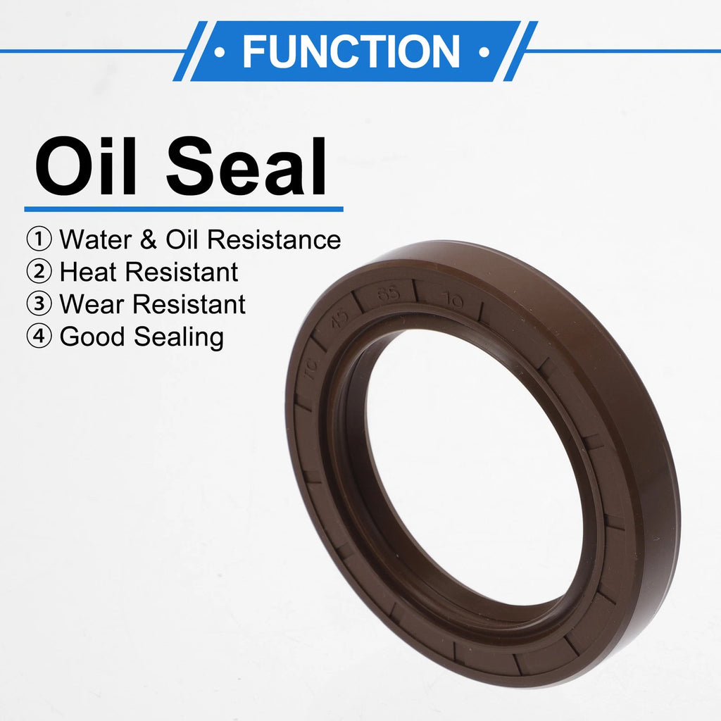 Set of 2 Oil Seal Rotary Shaft Seal FKM Rubber 45x65x10mm