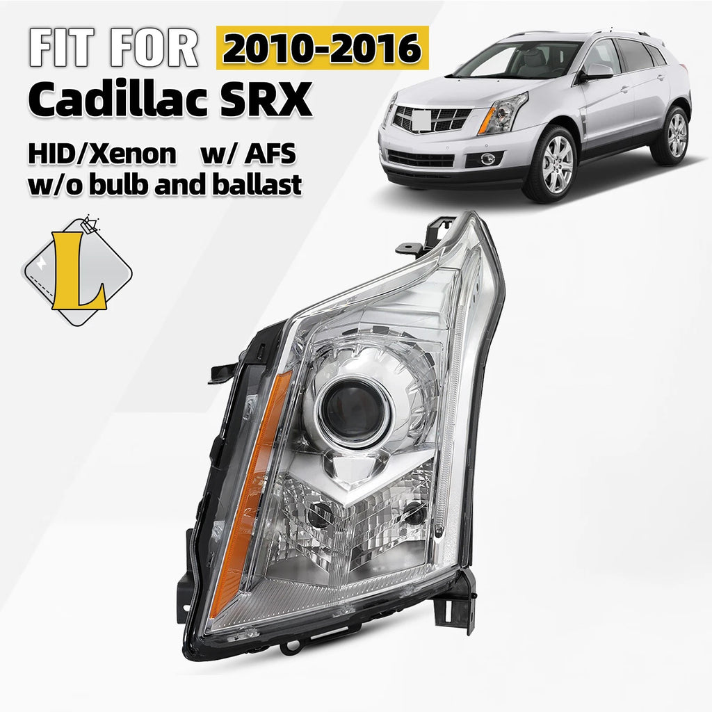 HID Headlight w/ AFS for Cadillac SRX (2010–2016) Chrome Left Driver Side