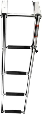 4 Step Telescoping Boat Ladder for Marine Use (Stainless Steel)
