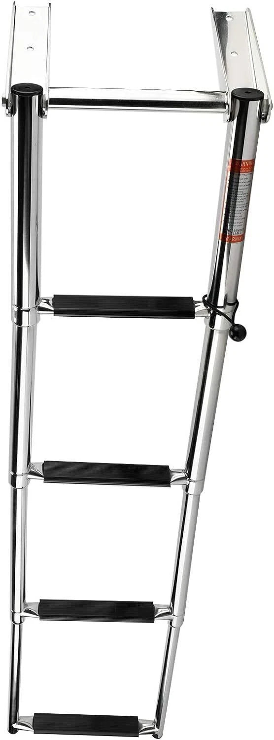 4 Step Telescoping Boat Ladder for Marine Use (Stainless Steel)