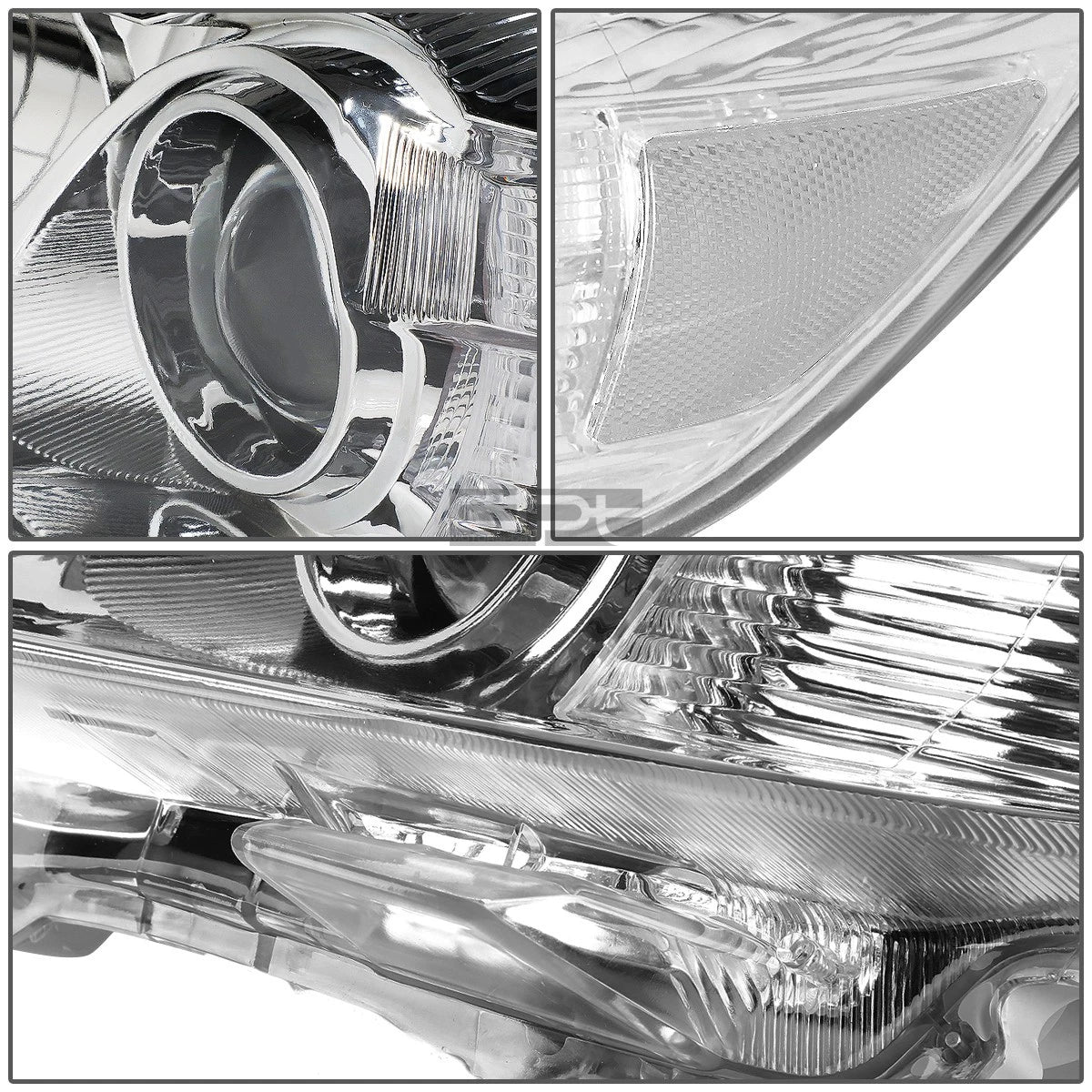 Projector Headlights for Toyota Camry (2010–2011) - Chrome Housing, Clear Corner
