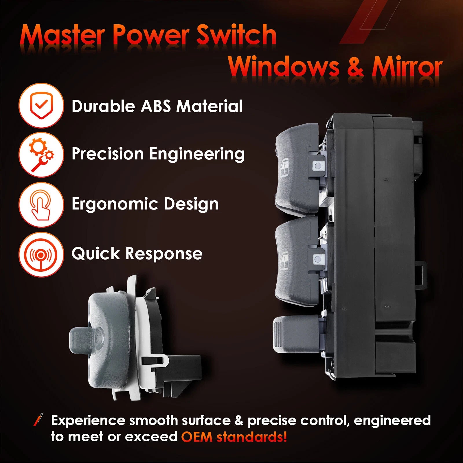 Master Power Window Mirror Control Switch for Chevy GMC C/K 1500 2500 3500 Tahoe (1995–2000)