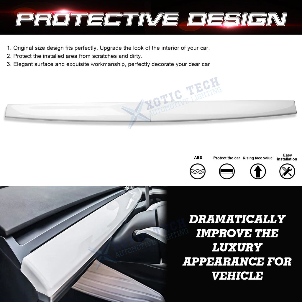 ABS Interior Dashboard Cover Trim White for Tesla Model 3 (2017-2023), Tesla Y (2020-2025) 2PCS