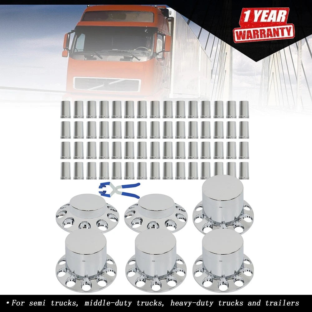 Set of 2 Chrome Front Axle Cover Kits for Make Model