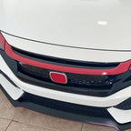 3PC Glossy Red ABS Front Grill Trim Cover for Honda Civic (2016-2021)