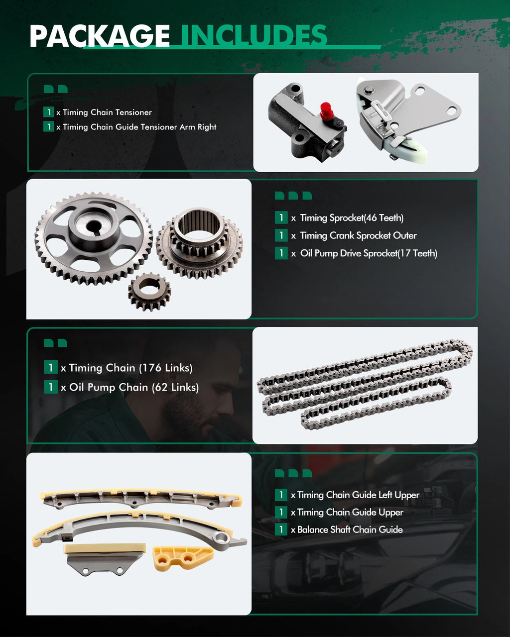Timing Chain Kit for Acura TSX ILX Honda Accord Civic CRV 2.4 (2008–2015)