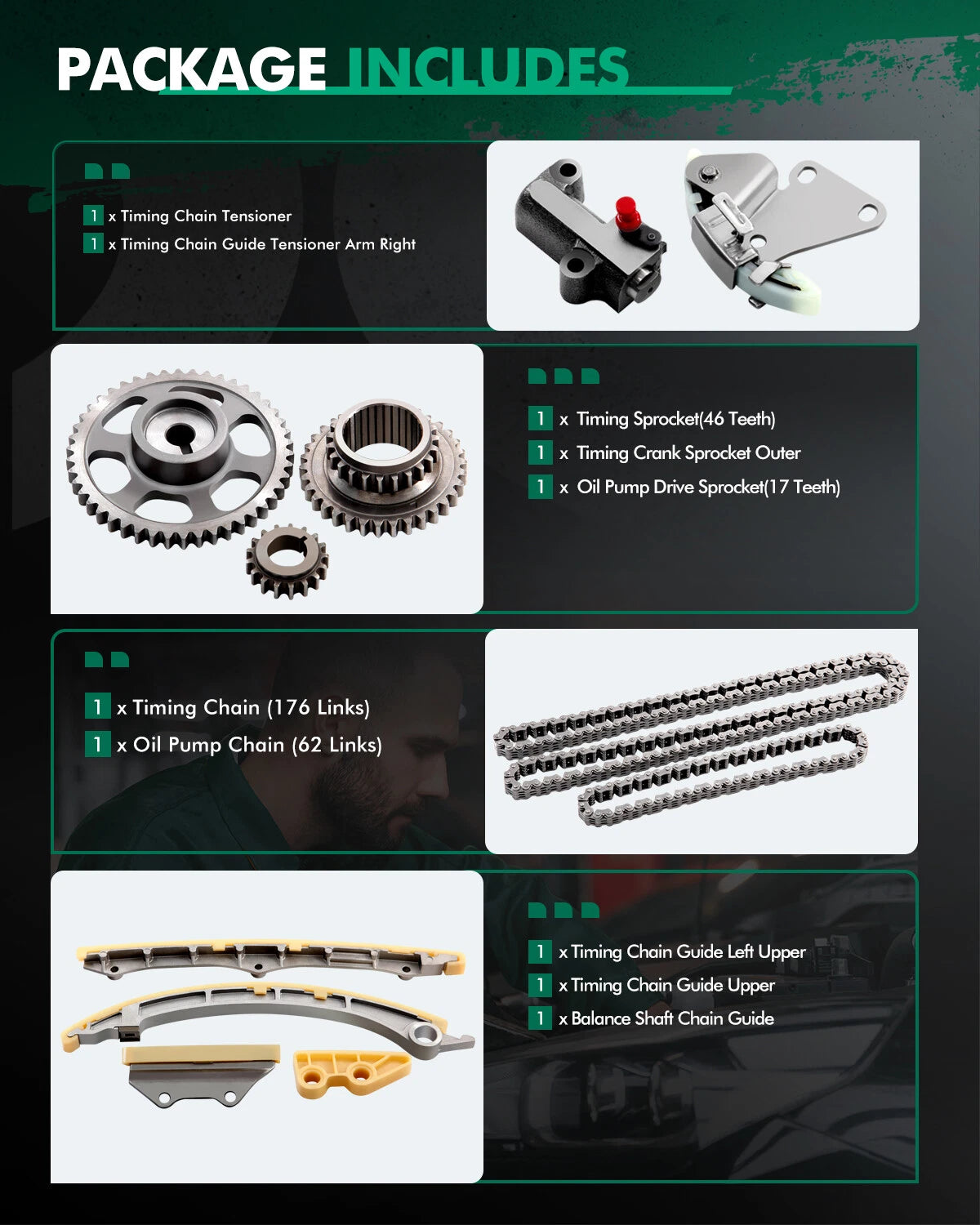 Timing Chain Kit for Acura TSX ILX Honda Accord Civic CRV 2.4 (2008–2015)
