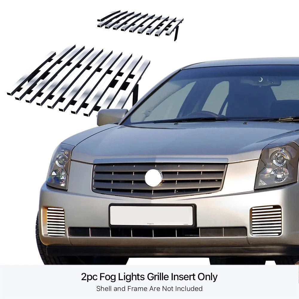 Fog Light Cover for Cadillac CTS (2003-2007) Stainless Chrome Billet Grille