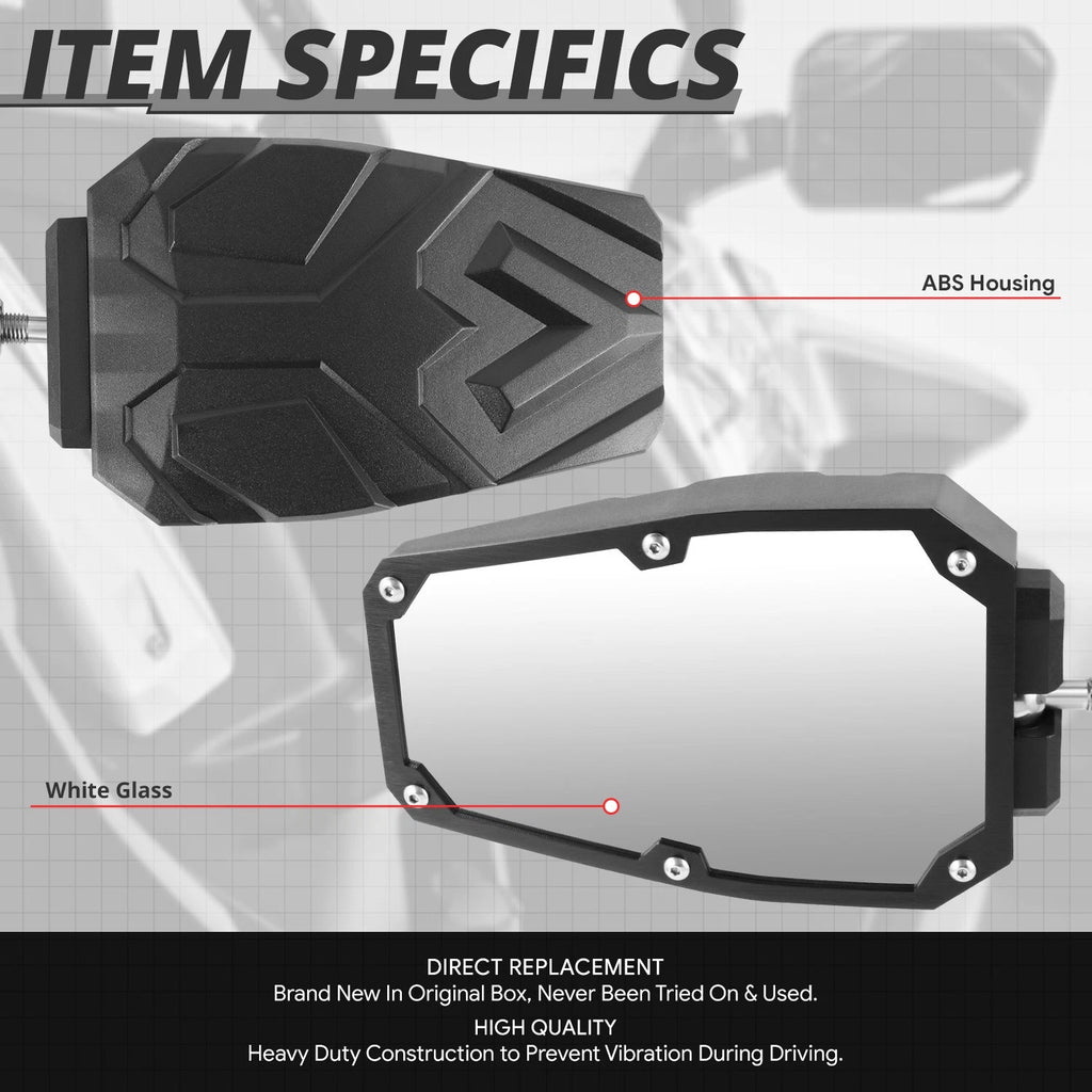 2" Adjustable Sideview Mirrors for Universal UTV Roll Cage Bar Mount
