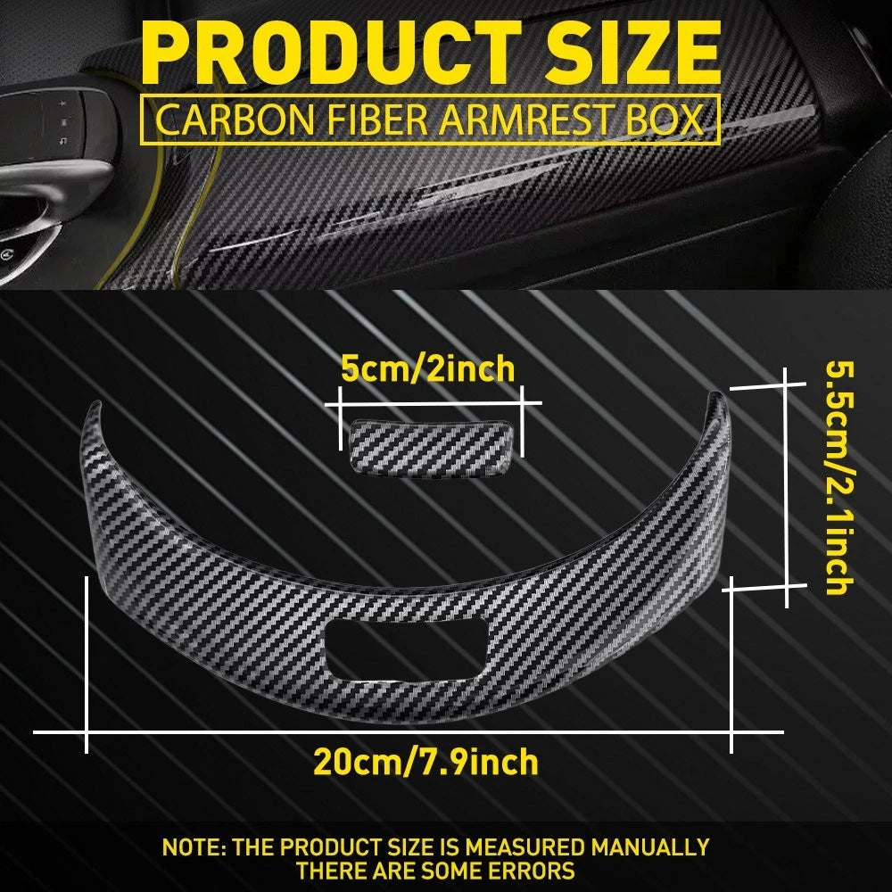 Carbon Fiber Console Armrest Button Trim for Benz C-Class (2015–2020)
