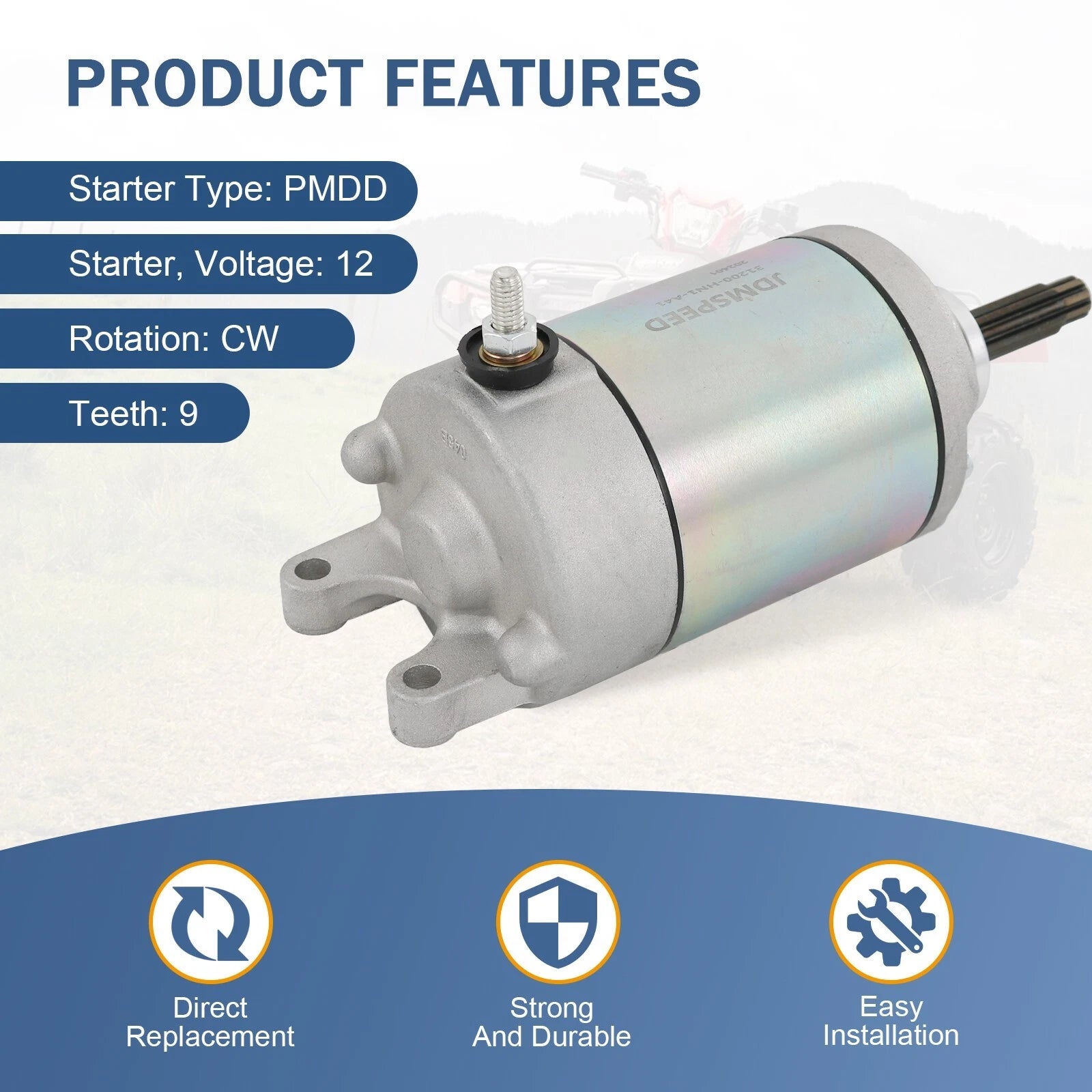 Starter Motor & Relay for Honda Sportrax 400EX (2005-2008)