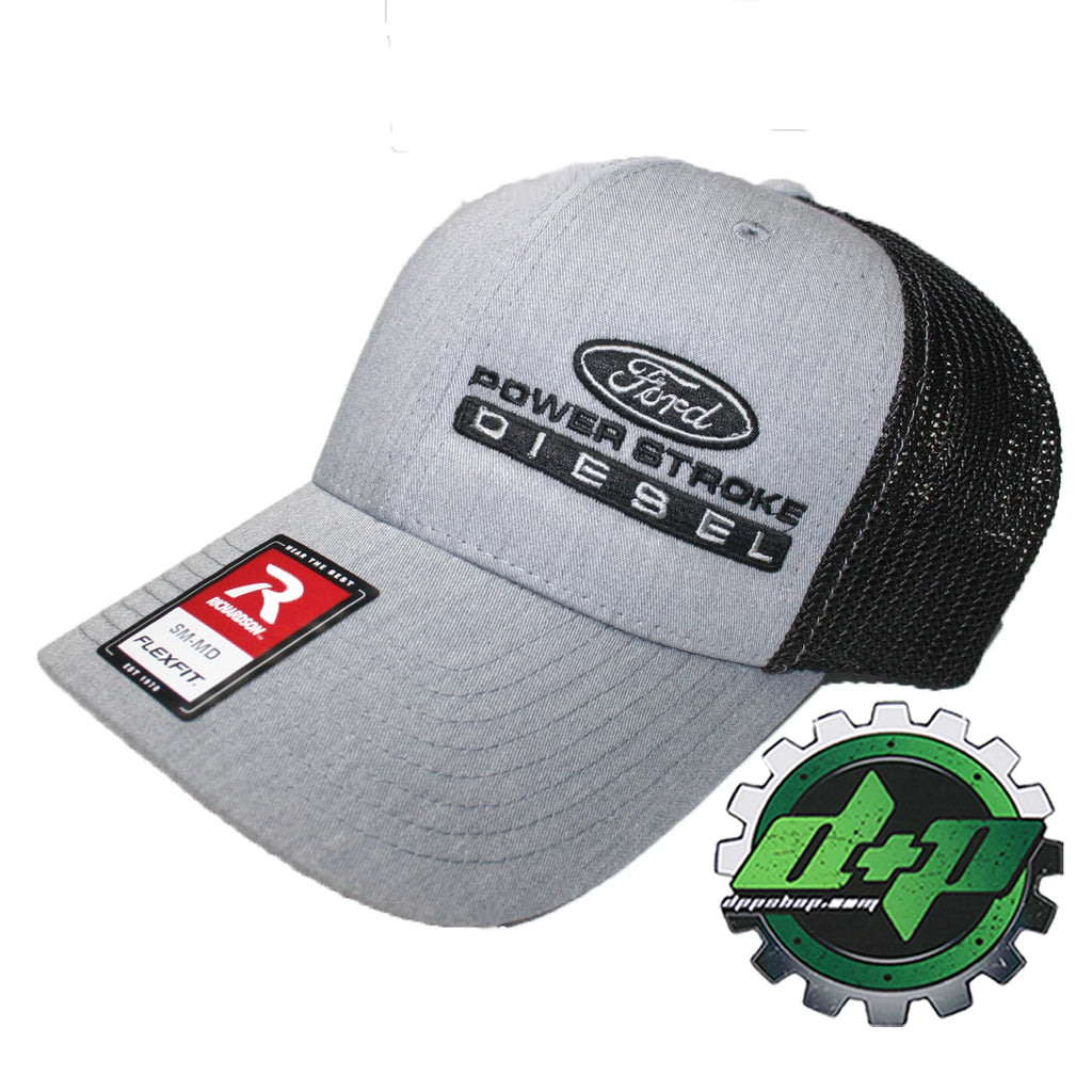 Powerstroke Trucker Hat for Ford (Richardson Gray Denim Black Mesh)