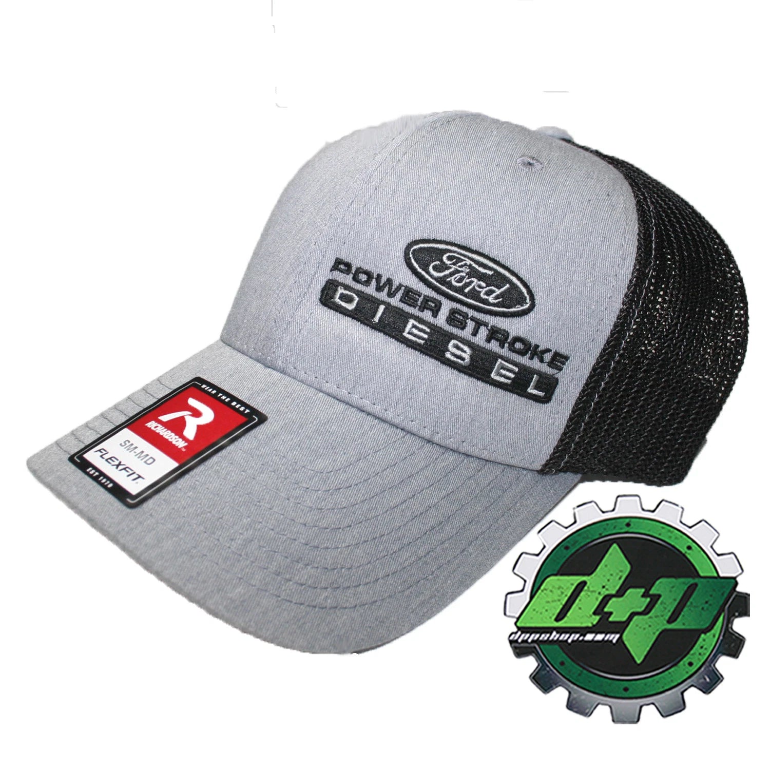 Powerstroke Trucker Hat for Ford (Richardson Gray Denim Black Mesh)
