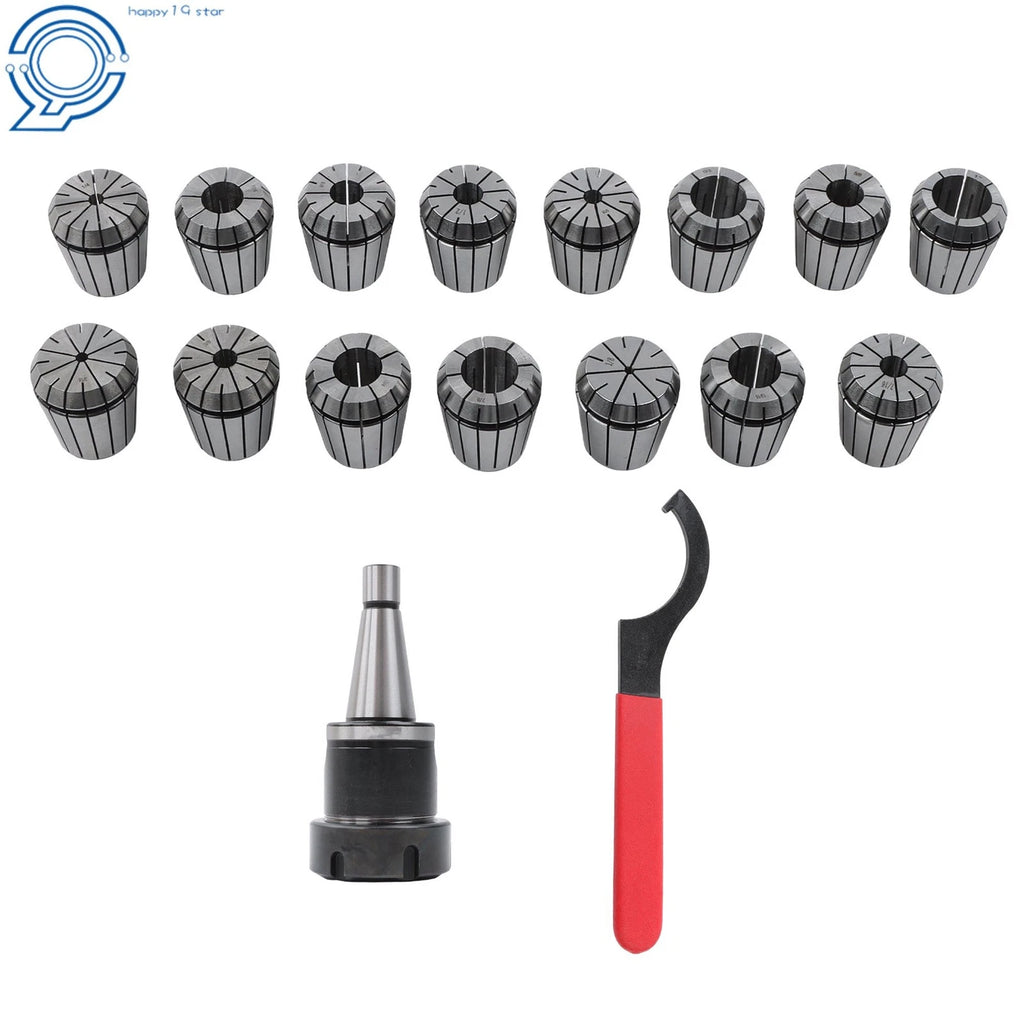 Set of 17 Collet Chucks for Tool Holders (Spring Type)