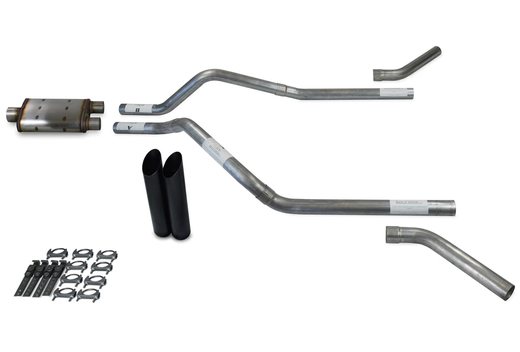 Dual Exhaust Kit for Chevy Blazer (1995–1999) - 2.5" Black Tips