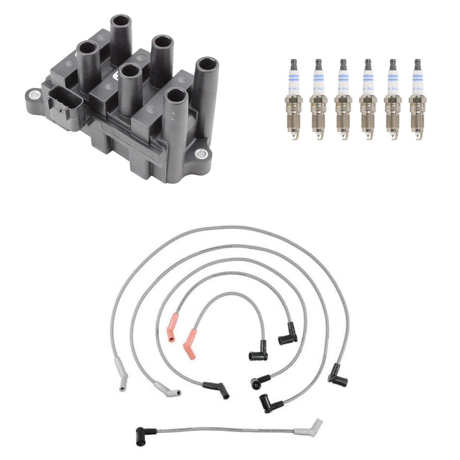 Denso Ignition Coil Wires & Bosch Platinum Spark Plugs Set for Ford F-150 (1997–2003)