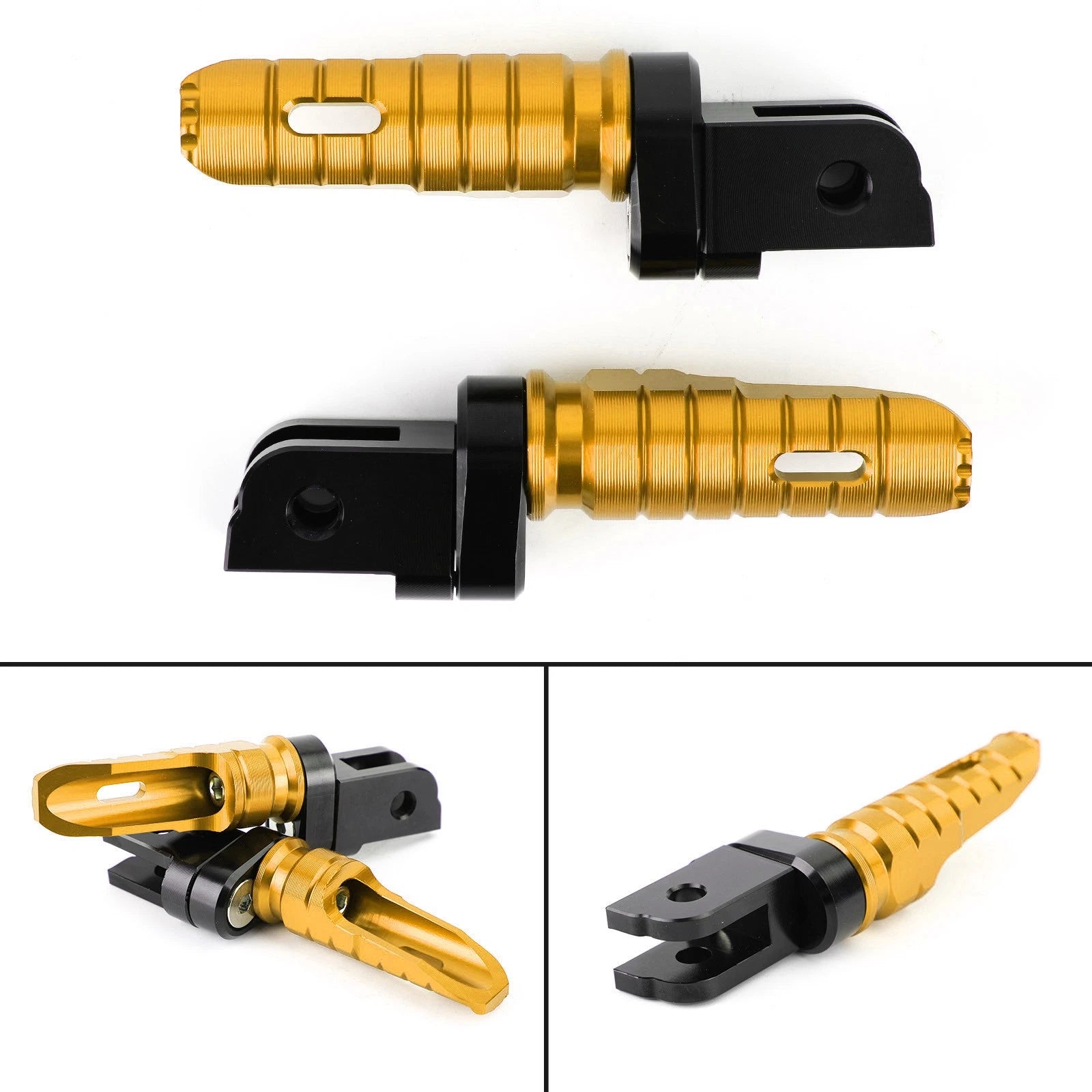 Front Footrests Foot Pegs for BMW R nineT Scrambler/Pure (2016–2020), F900R, F900XR, Gold