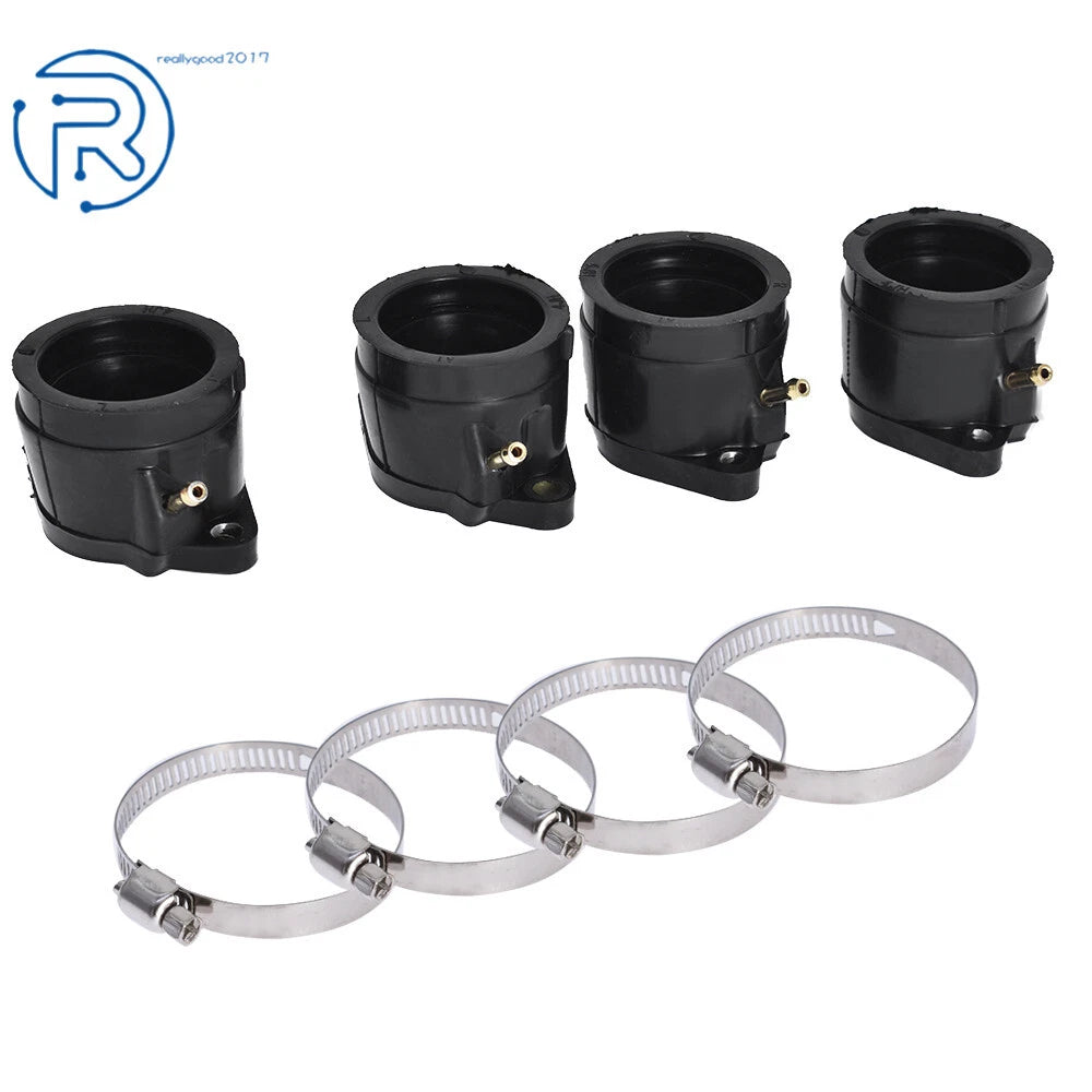 Set of 4 Rubber Carburetor Intake Manifold Boots for Yamaha YZF600R (1995–2007)