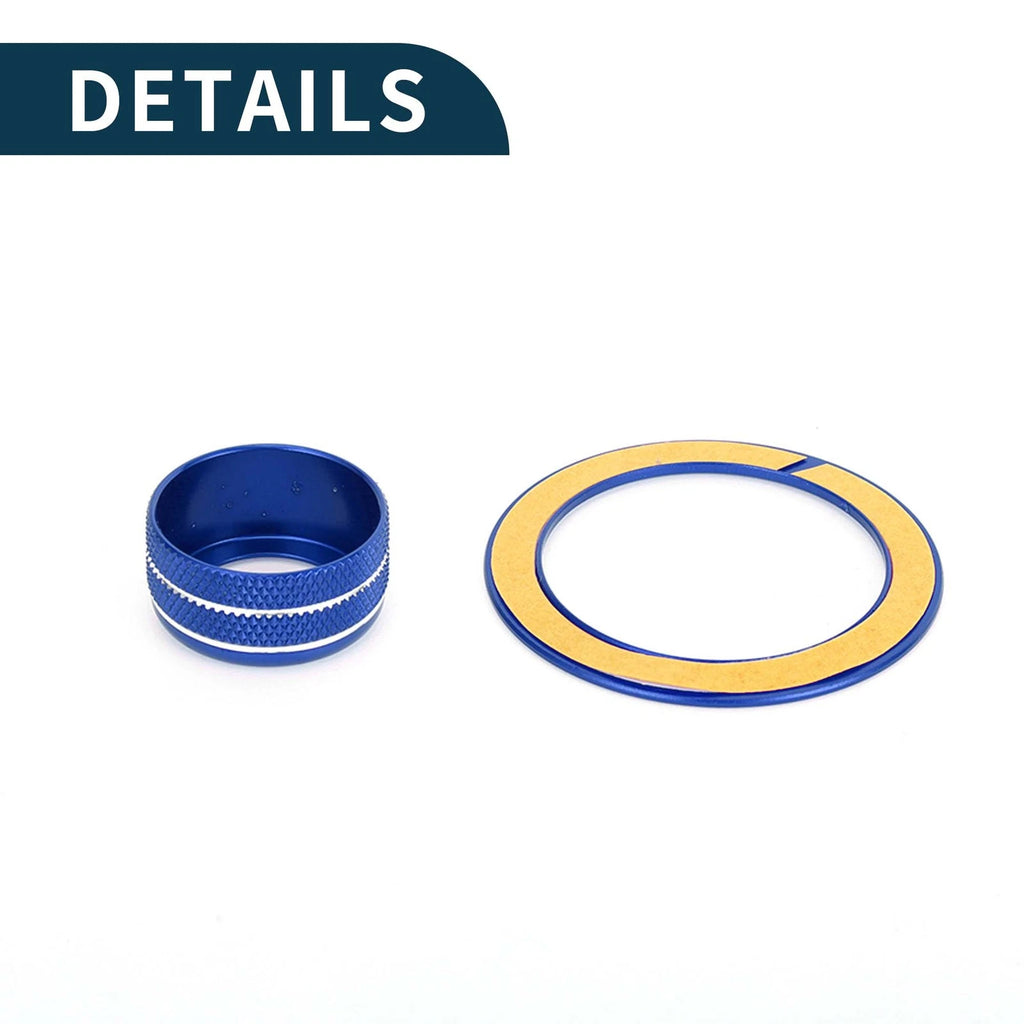 3 Pcs Media Tune Engine Start Button Knob Cover Ring for Subaru WRX (2022–2023) Blue