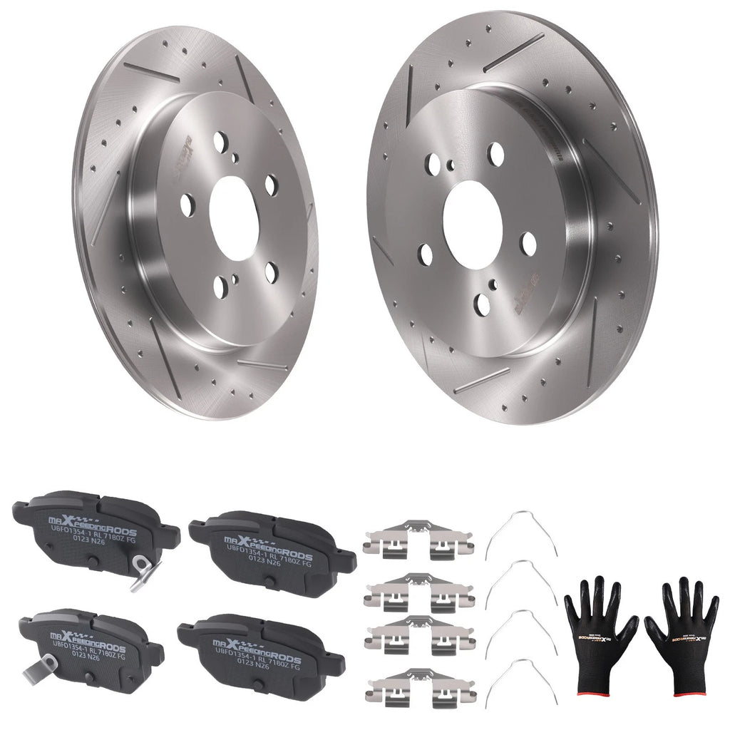 Rear Brake Rotors & Ceramic Pads Kit for Toyota Prius Plug-In (2012–2015) D1423