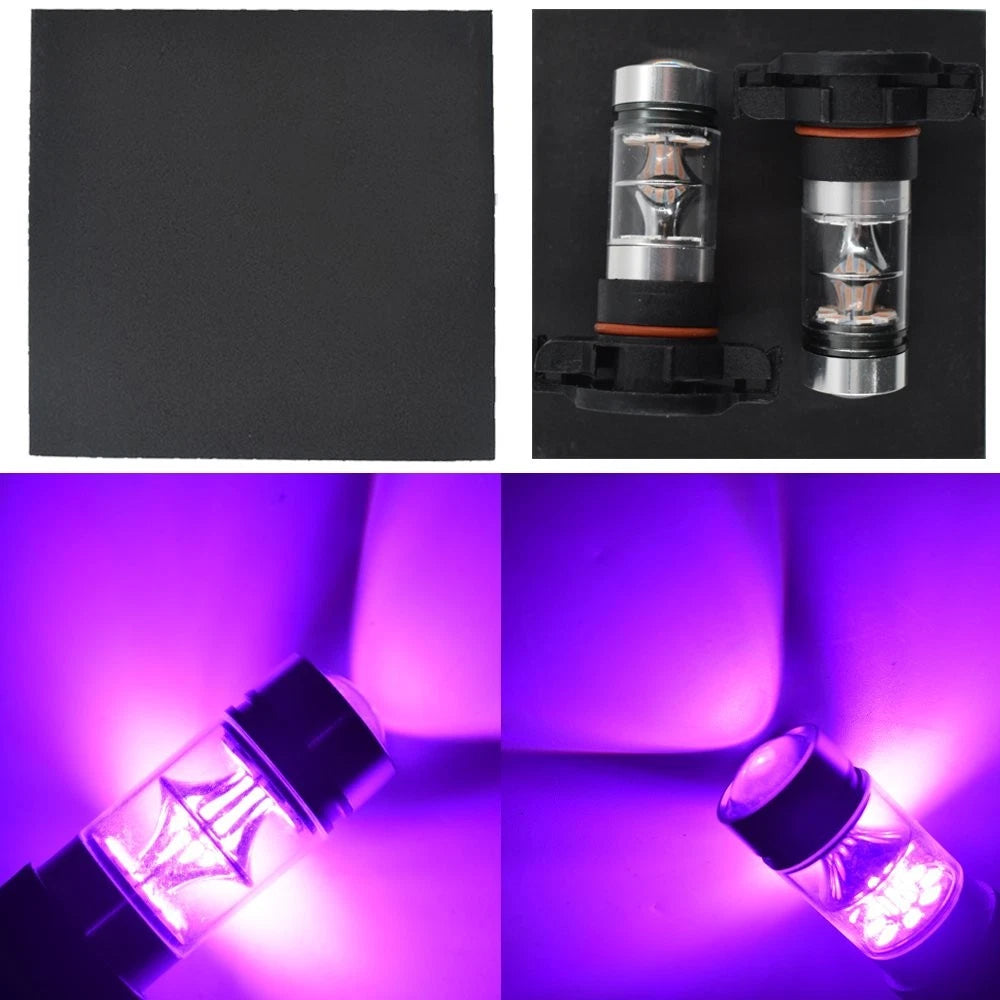 2X H16 5202 14000K Purple LED Headlight Fog Light Bulbs for