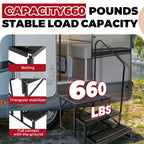3-Step Anti-Slip Stair with Handrail for RV Camper Hot Tub (660lbs Capacity)
