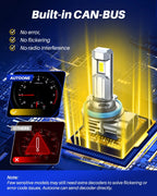H11 H8 H9 LED Headlight Kit for High Low Beam (10000lm, 6500K)