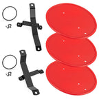 3 Red Number Plate Kit for Honda Z50 Z50R (1979–1987) w/ Brackets Clips Bands