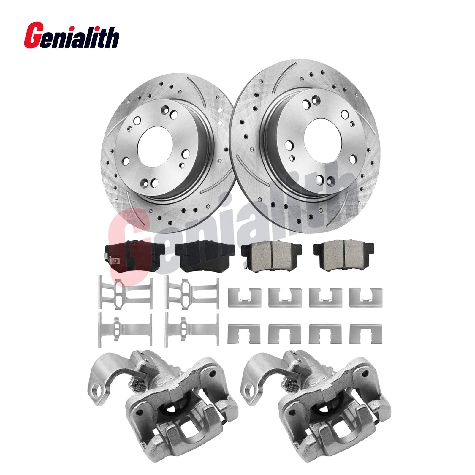 Rear Disc Rotors & Brake Pads + Calipers for Honda Civic (2006–2015)